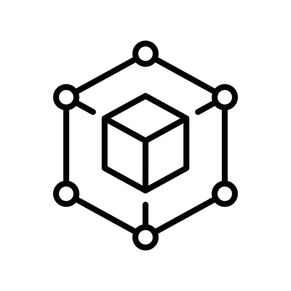 Rahmen Symbol. einfach Gliederung Stil. Wolke, einheimisch, reagieren, Atom, Computer Technologie Konzept. dünn Linie Symbol. Vektor Illustration isoliert.