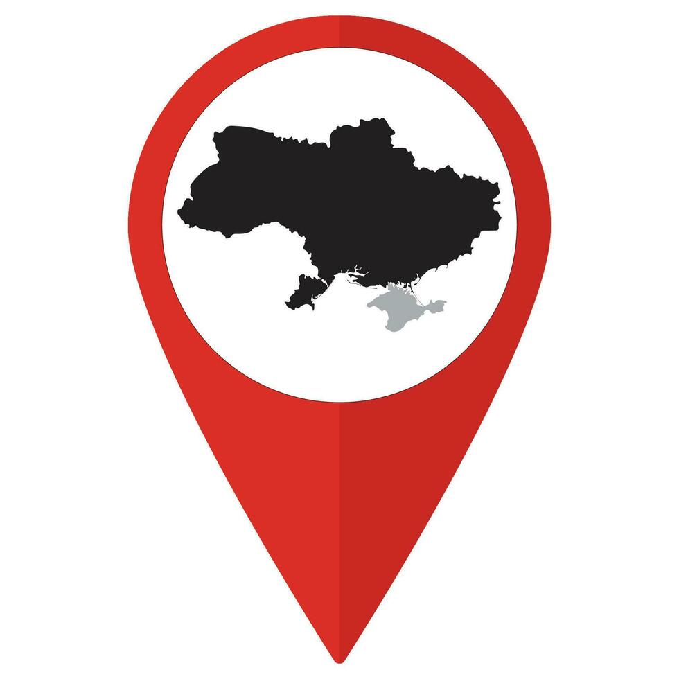 rot Zeiger oder Stift Ort mit Ukraine Karte innen. Karte von Ukraine vektor