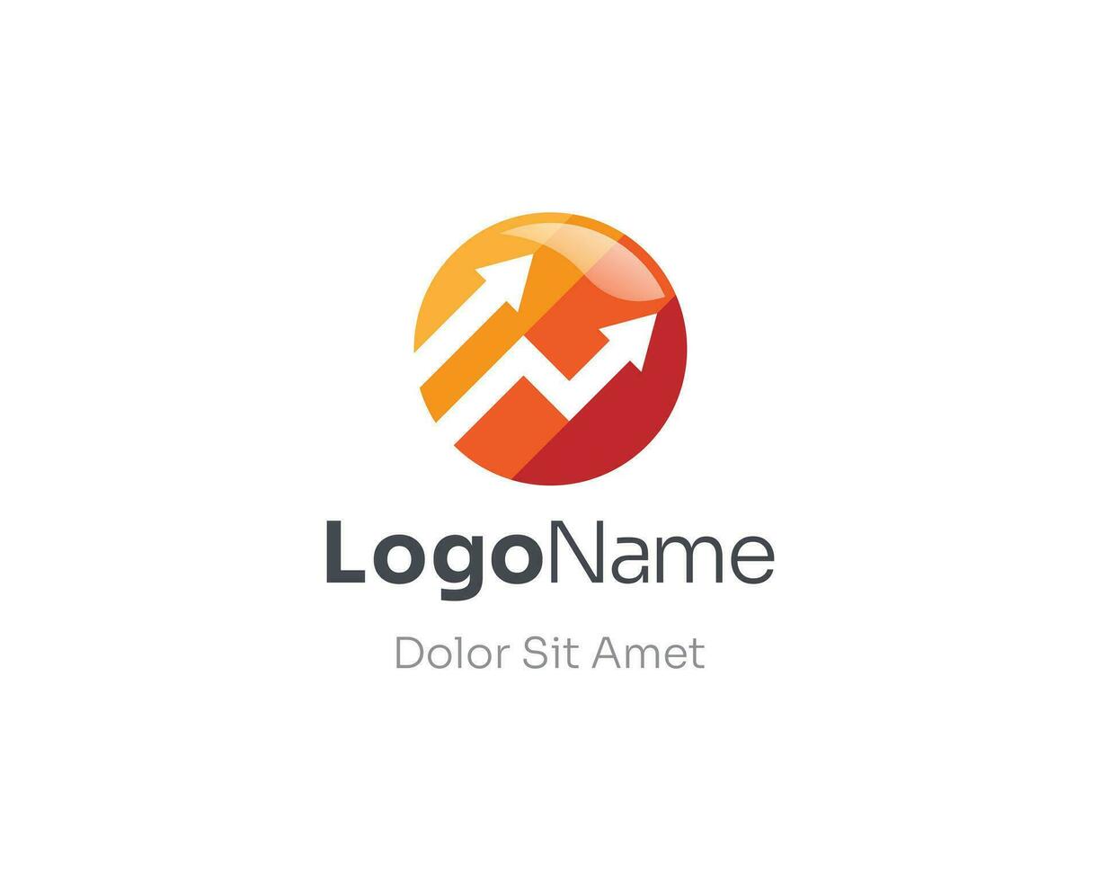 enkel färgrik företag finansiera pil logotyp vektor