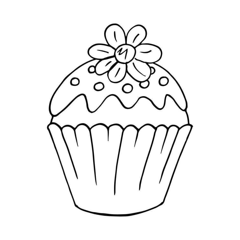 vektor illustration för din design. ljus ikon för muffins, muffins i handritstil
