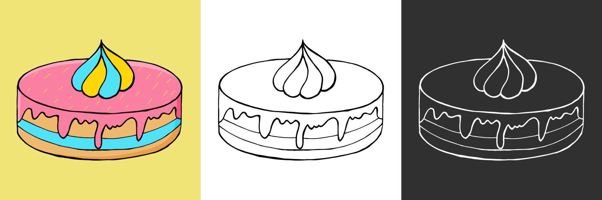 Vektorillustration für Ihr Design. helles Symbol von Cupcake, Muffin im Handzeichnungsstil vektor