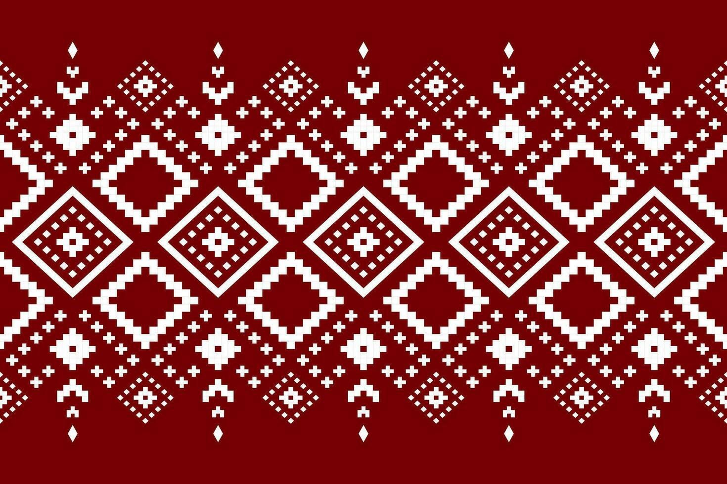 rot traditionell ethnisch Muster Paisley Blume Ikat Hintergrund abstrakt aztekisch afrikanisch indonesisch indisch nahtlos Muster zum Stoff drucken Stoff Kleid Teppich Vorhänge und Sarong vektor