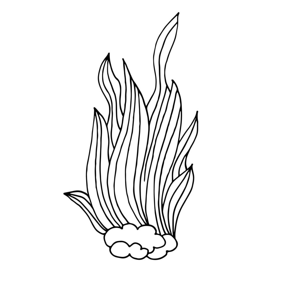 ikon i handritstil. liner illustration. samling av ritningar om det marina temat vektor