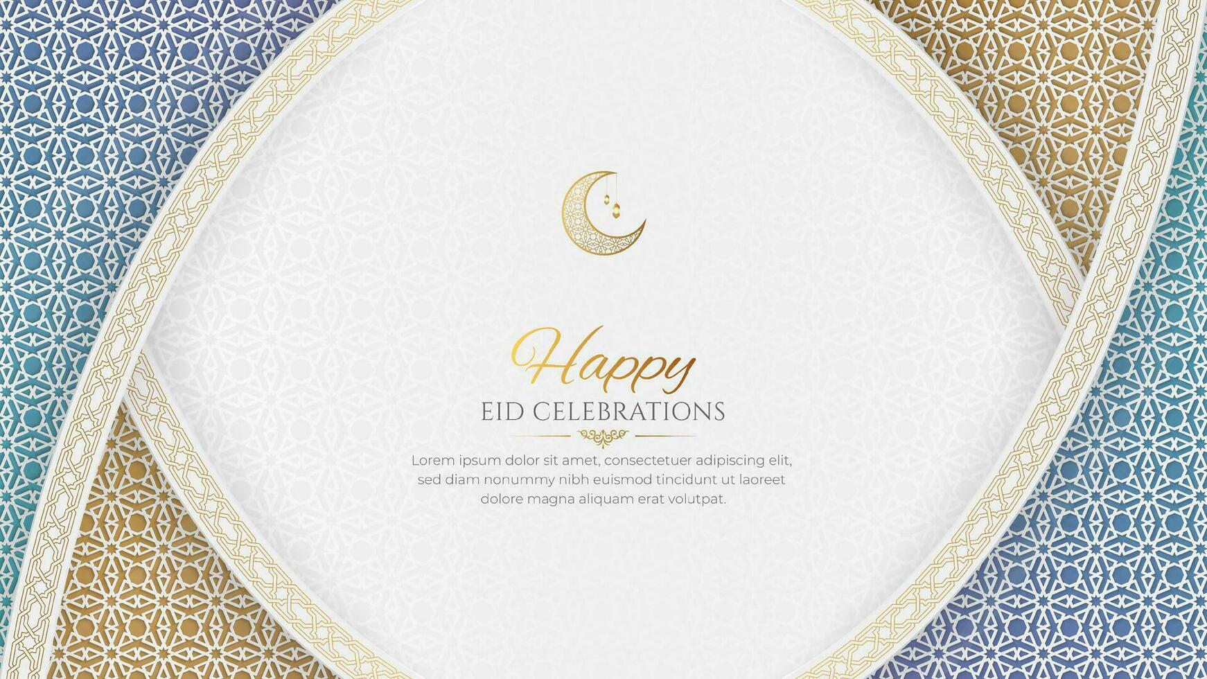 glücklich eid Feierlichkeiten islamisch Gruß Karte Hintergrund vektor