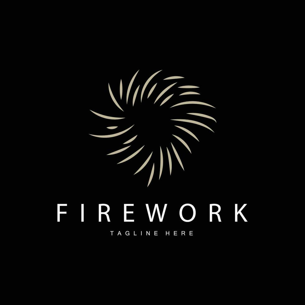 Feuerwerk Logo, einfach Linie Modell- Design Neu Jahr Feier Tag Illustration, Vorlage Vektor