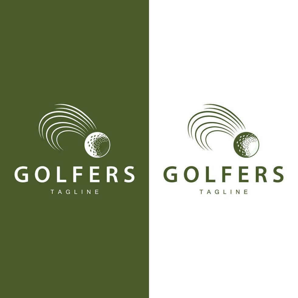 golf logotyp vektor sport golf turnering mästare klubb design pinne och boll, mall illustration