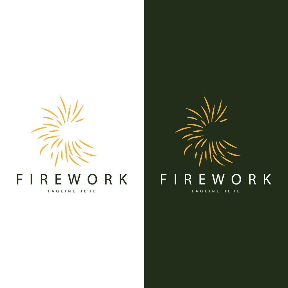 Feuerwerk Logo, einfach Linie Modell- Design Neu Jahr Feier Tag Illustration, Vorlage Vektor