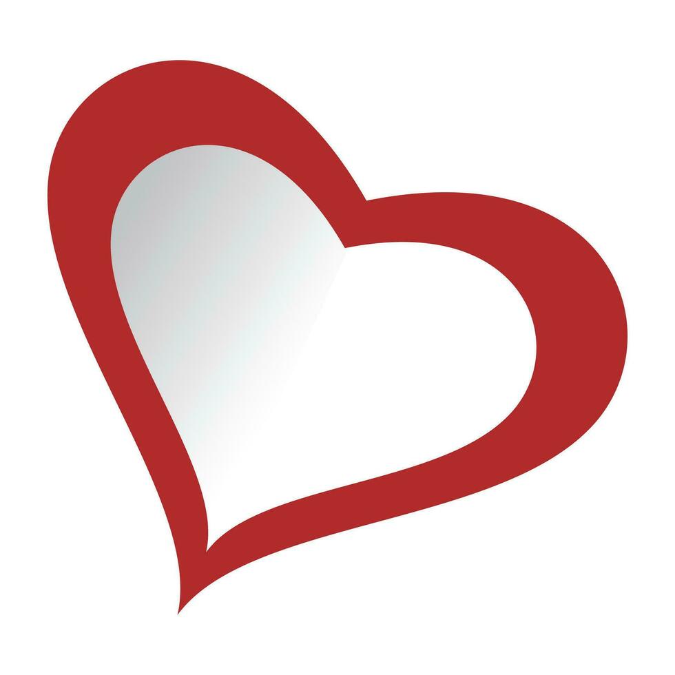 Herz Symbol auf Weiß Hintergrund. Vektor Illustration zum Ihre Grafik Design. einfach rot Herz Design Element zum Ausdrücke von Zuneigung und Liebe. Valentinstag Elemente