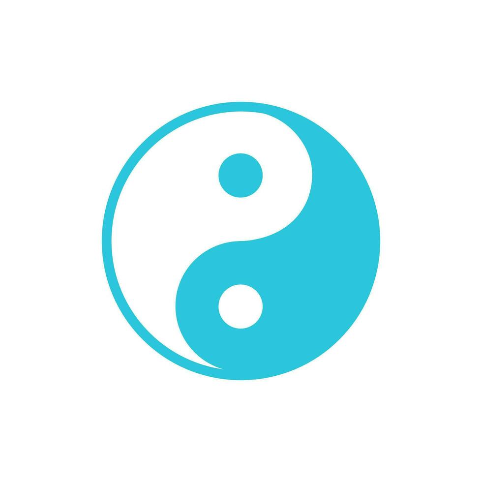 Yin Yang Symbol. von Blau Symbol Satz. vektor