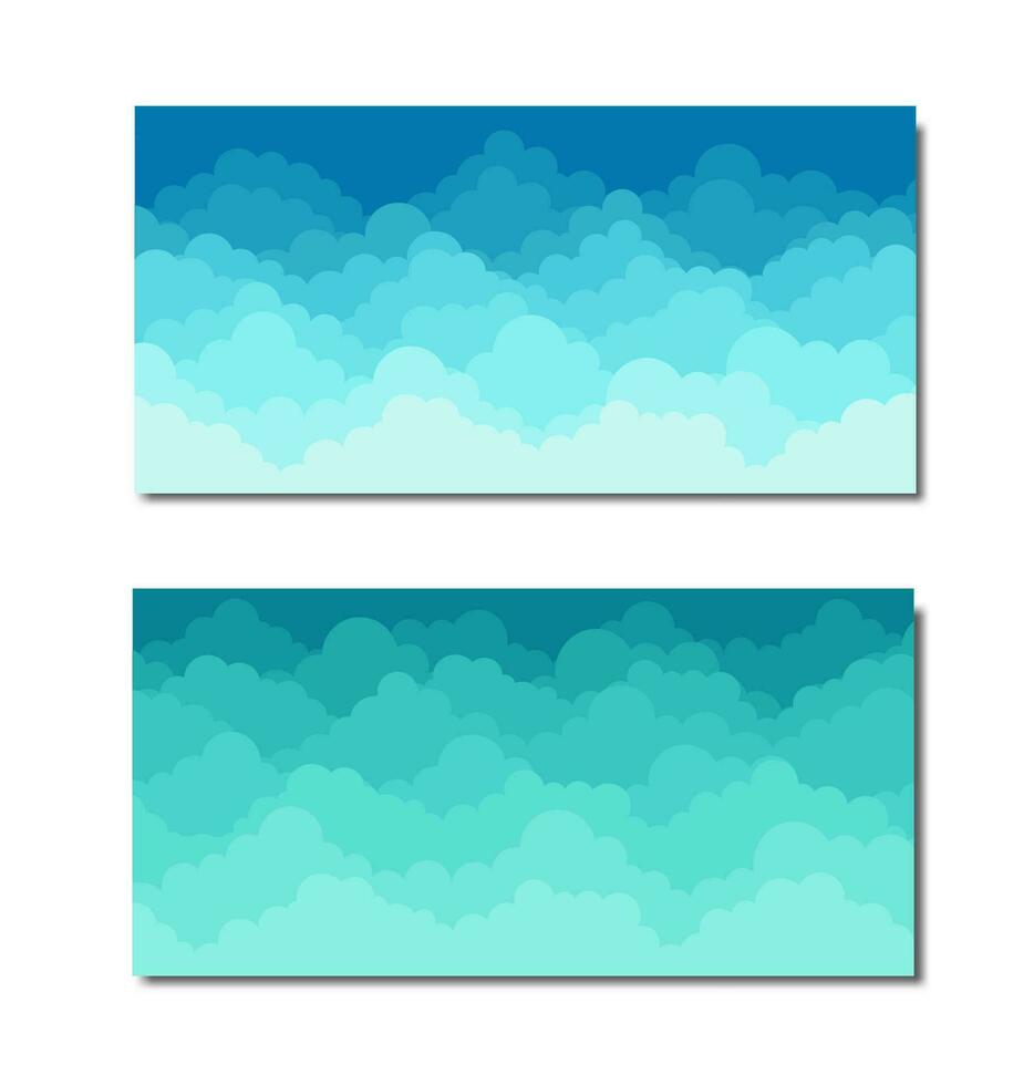 Sammlung Himmel und Wolken schön Himmel Hintergrund eben Design Hintergrund Wolke Illustration vektor