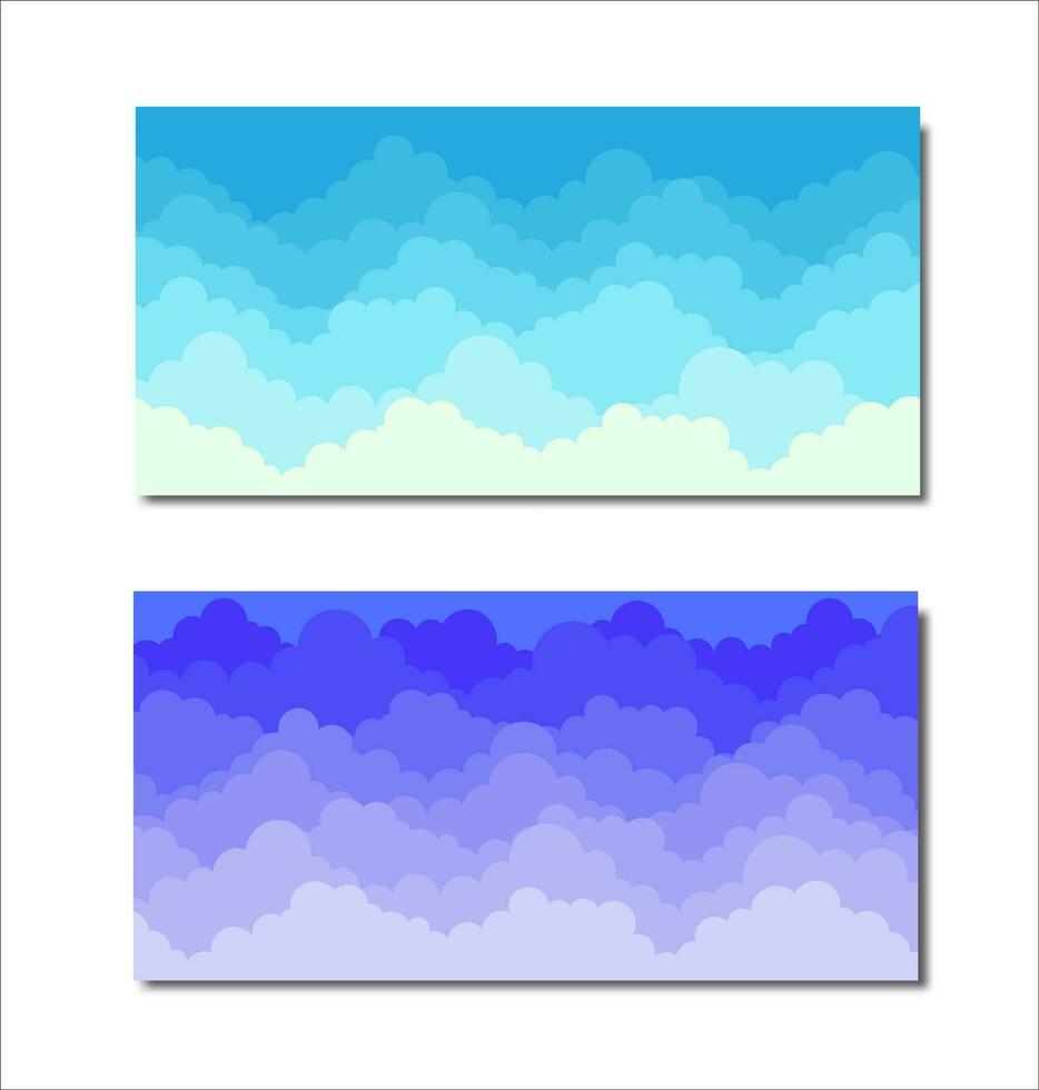 Sammlung Himmel und Wolken schön Himmel Hintergrund eben Design Hintergrund Wolke Illustration vektor