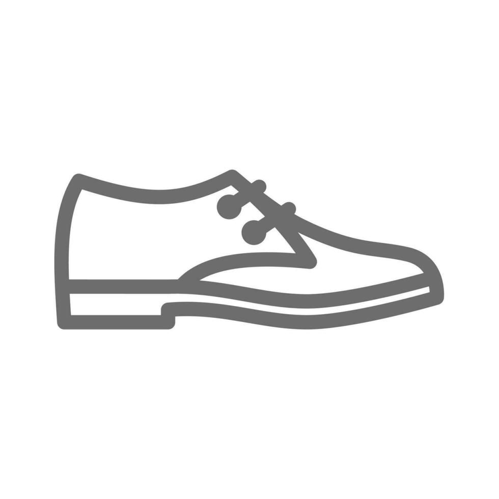 formell herr- sko linje ikon. oxford läder officiell man och män skor översikt. redigerbar stroke. vektor