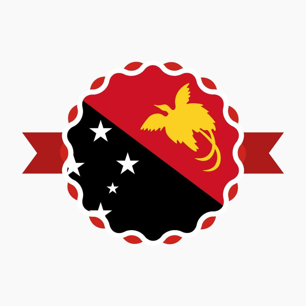 kreativ Papua Neu Guinea Flagge Emblem Abzeichen vektor