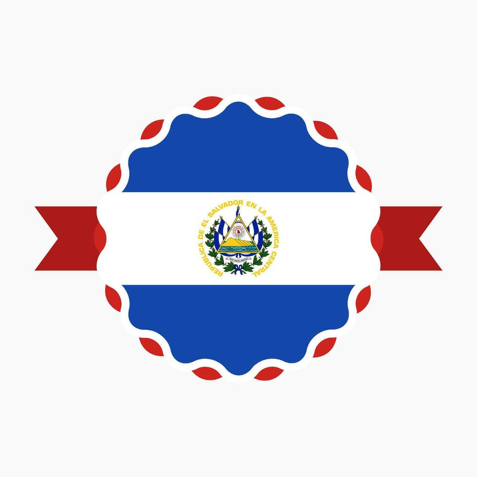 kreativ el salvador flagga emblem bricka vektor