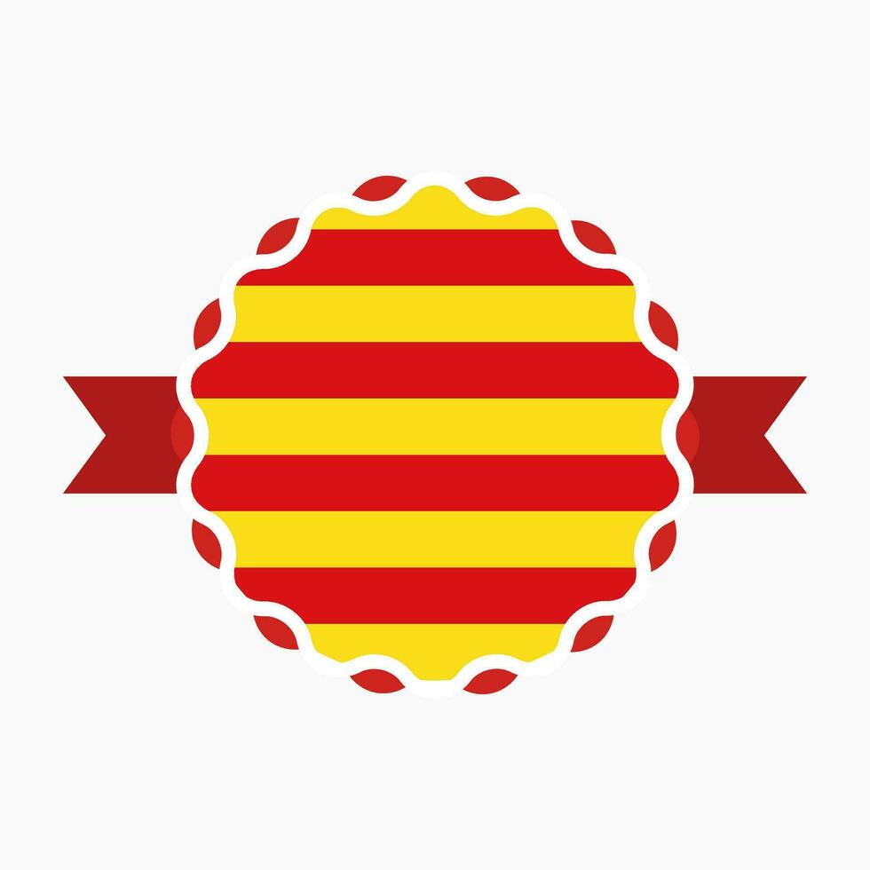 kreativ catalonia flagga emblem bricka vektor