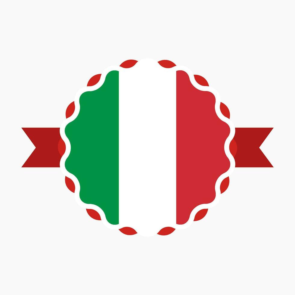 kreativ Italien flagga emblem bricka vektor