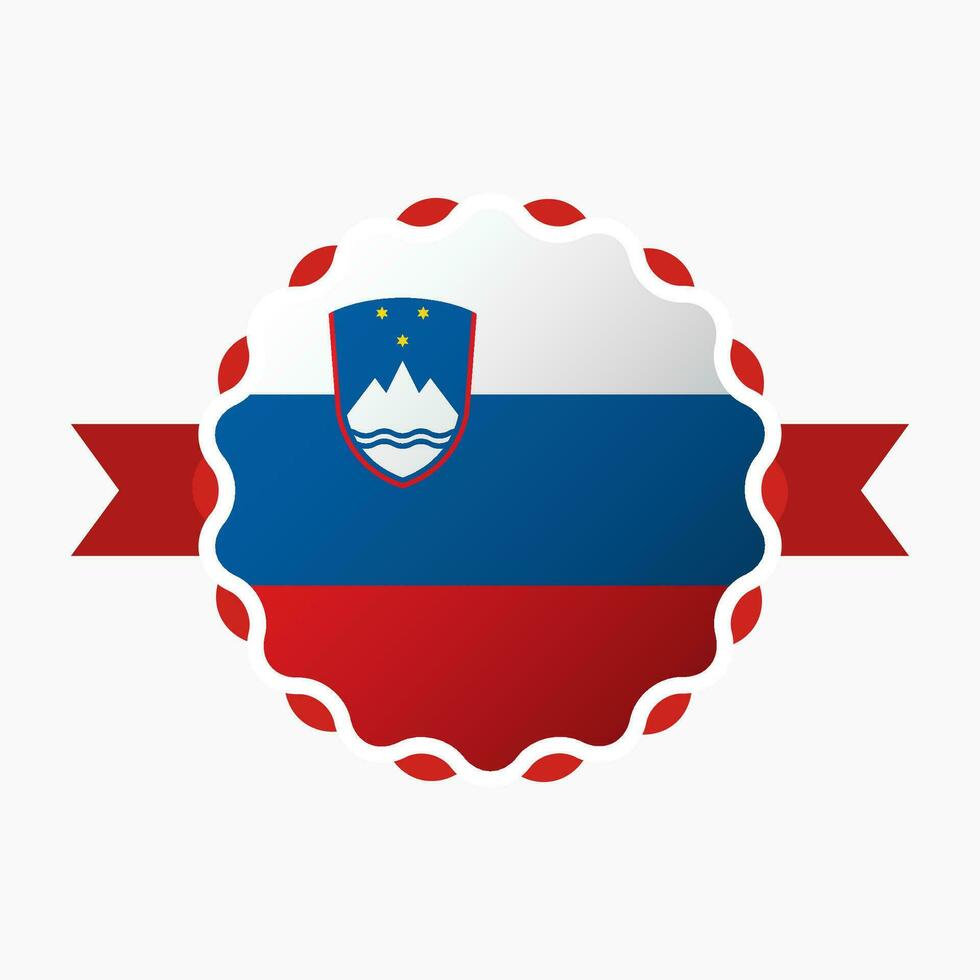 kreativ slovenien flagga emblem bricka vektor