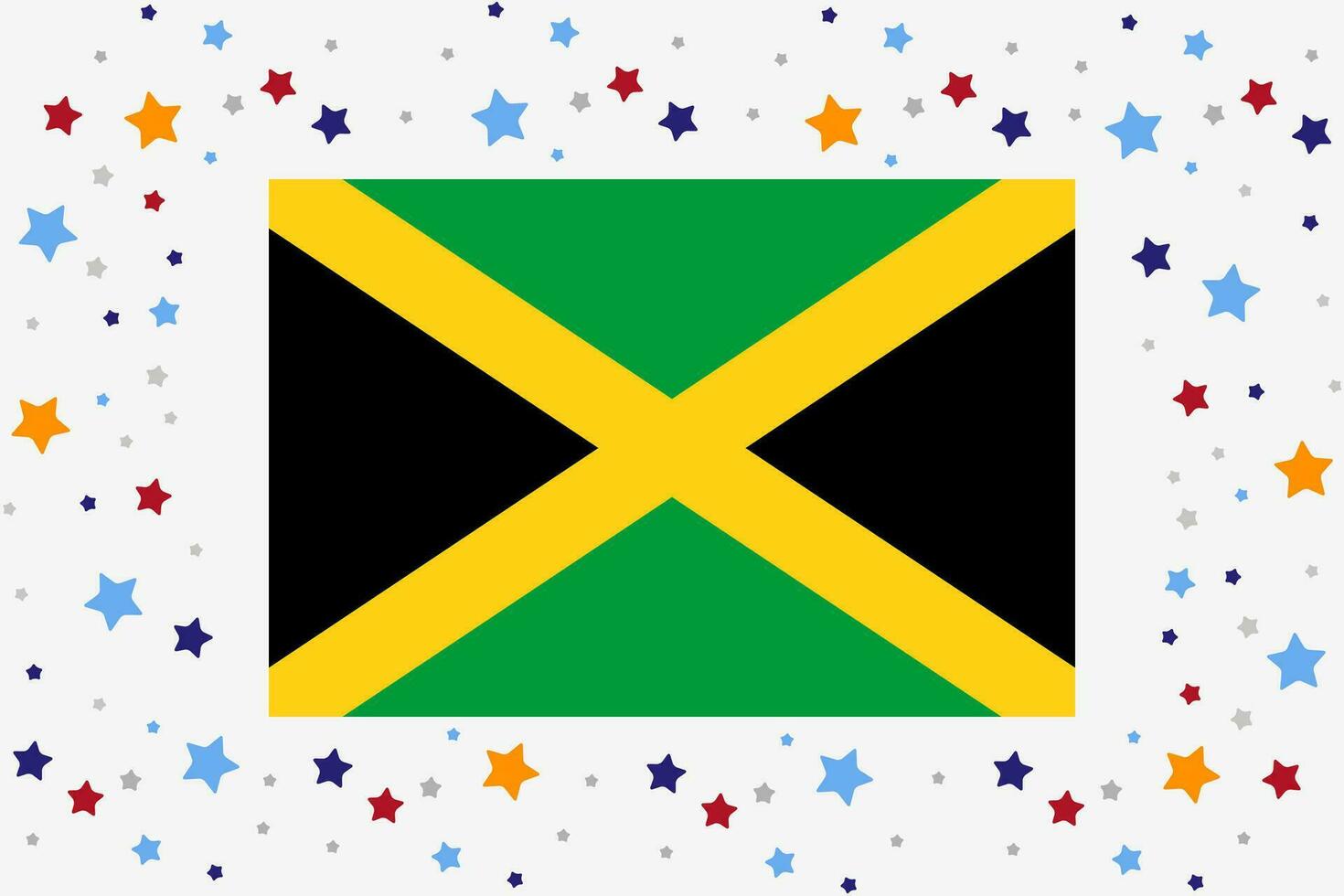 jamaica flagga oberoende dag firande med stjärnor vektor