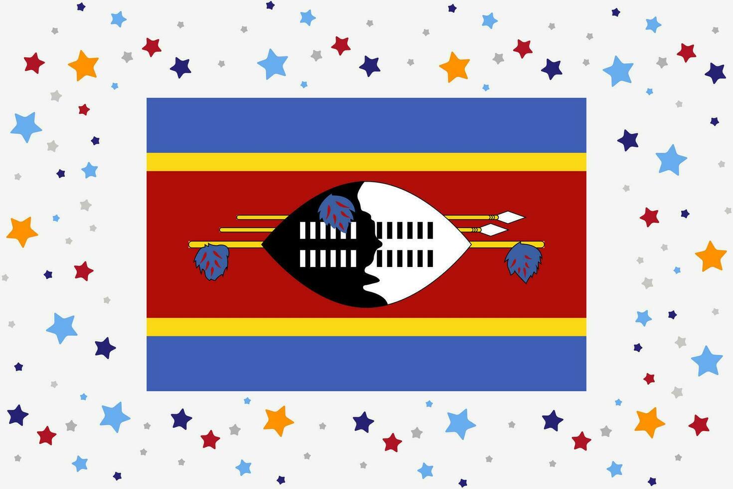 eswatini flagga oberoende dag firande med stjärnor vektor