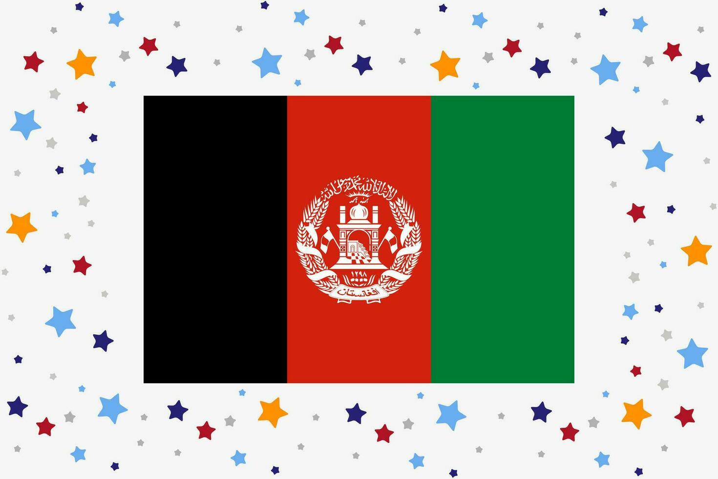 Afghanistan Flagge Unabhängigkeit Tag Feier mit Sterne vektor