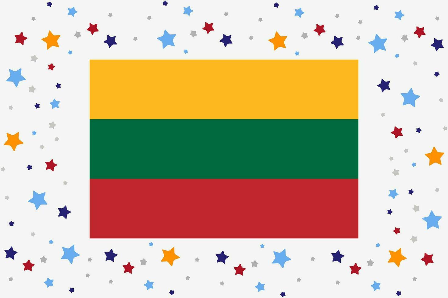 litauen flagga oberoende dag firande med stjärnor vektor