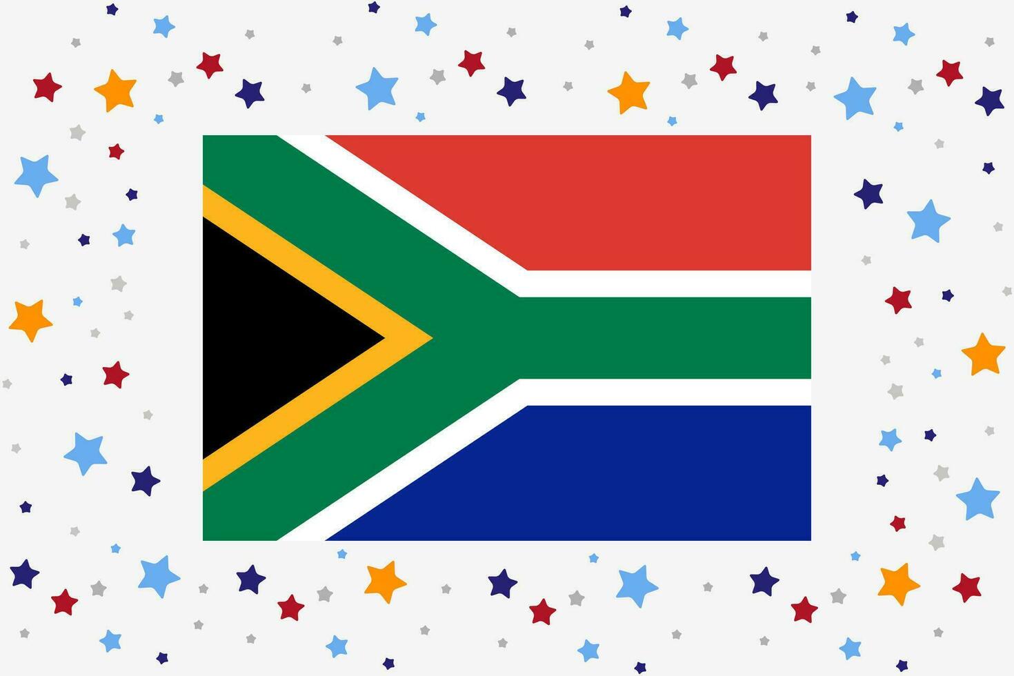 Süd Afrika Flagge Unabhängigkeit Tag Feier mit Sterne vektor