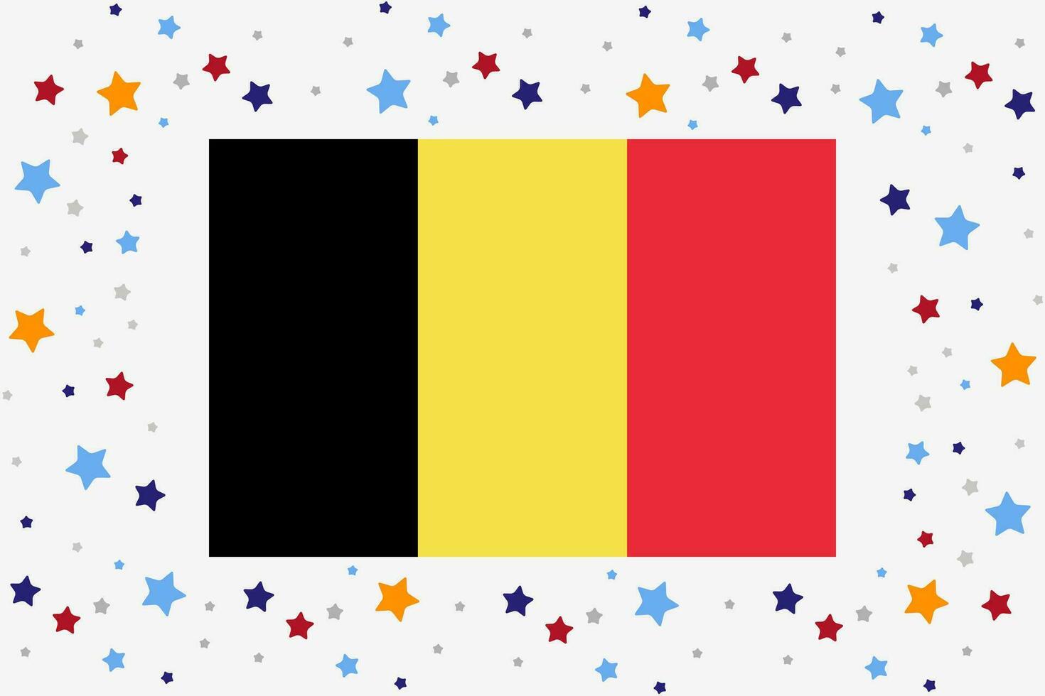 Belgien Flagge Unabhängigkeit Tag Feier mit Sterne vektor