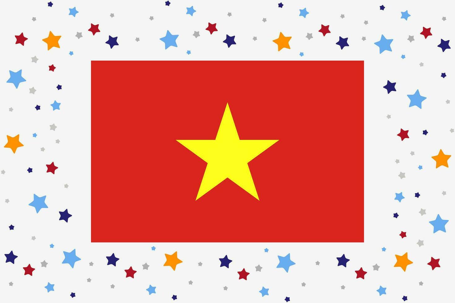 Vietnam Flagge Unabhängigkeit Tag Feier mit Sterne vektor