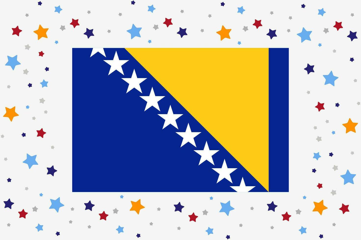 bosnien och herzegovina flagga oberoende dag firande med stjärnor vektor