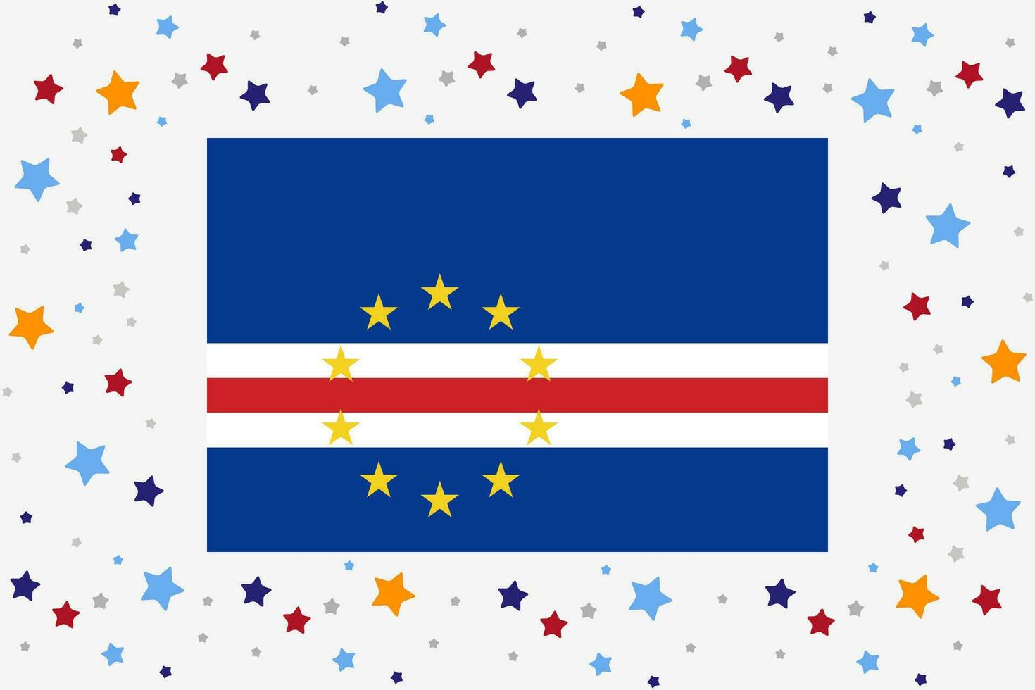 Kap verde Flagge Unabhängigkeit Tag Feier mit Sterne vektor