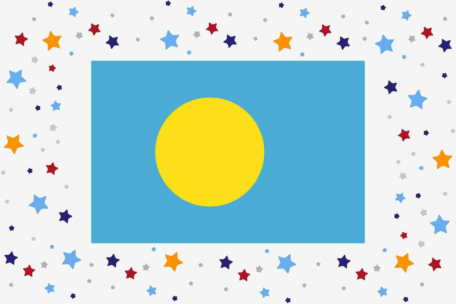 Palau Flagge Unabhängigkeit Tag Feier mit Sterne vektor
