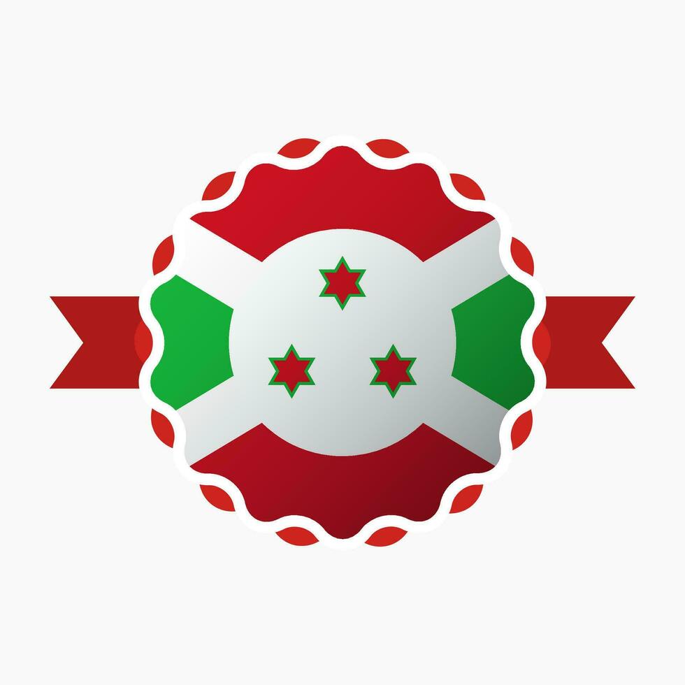 kreativ burundi flagga emblem bricka vektor