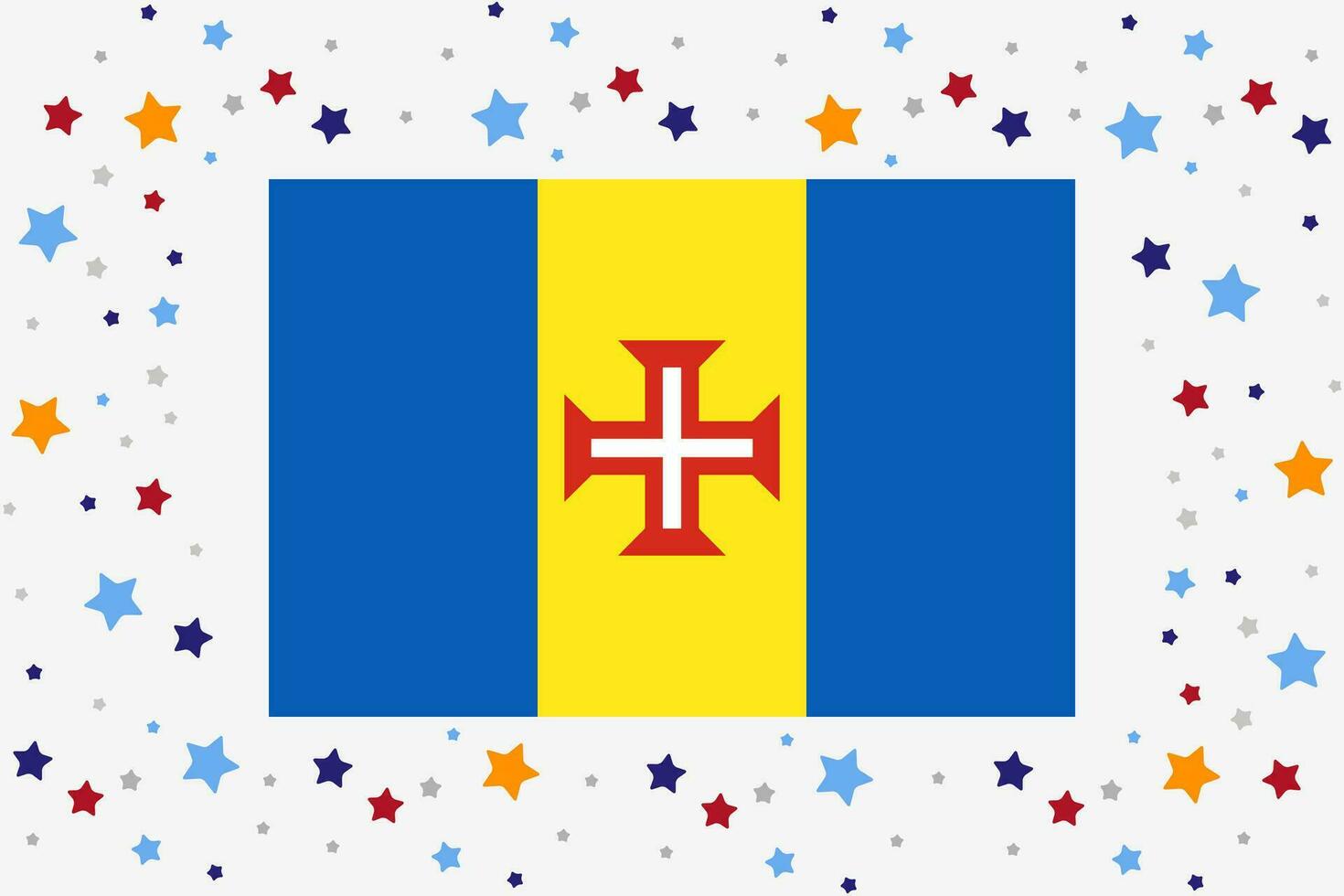 Madeira Flagge Unabhängigkeit Tag Feier mit Sterne vektor
