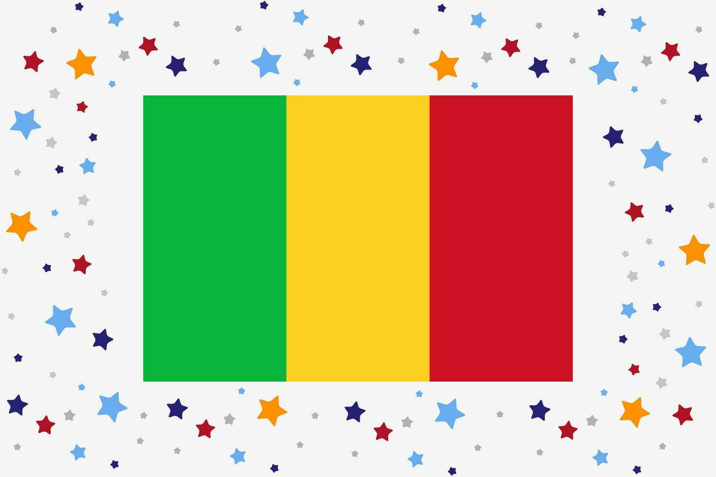 Mali Flagge Unabhängigkeit Tag Feier mit Sterne vektor