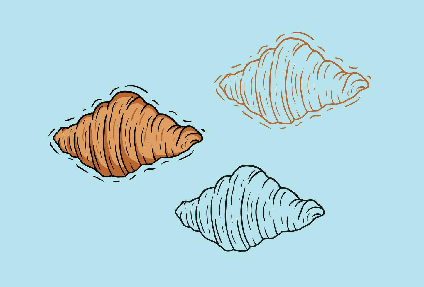 croissant vektor illustration hand dragen