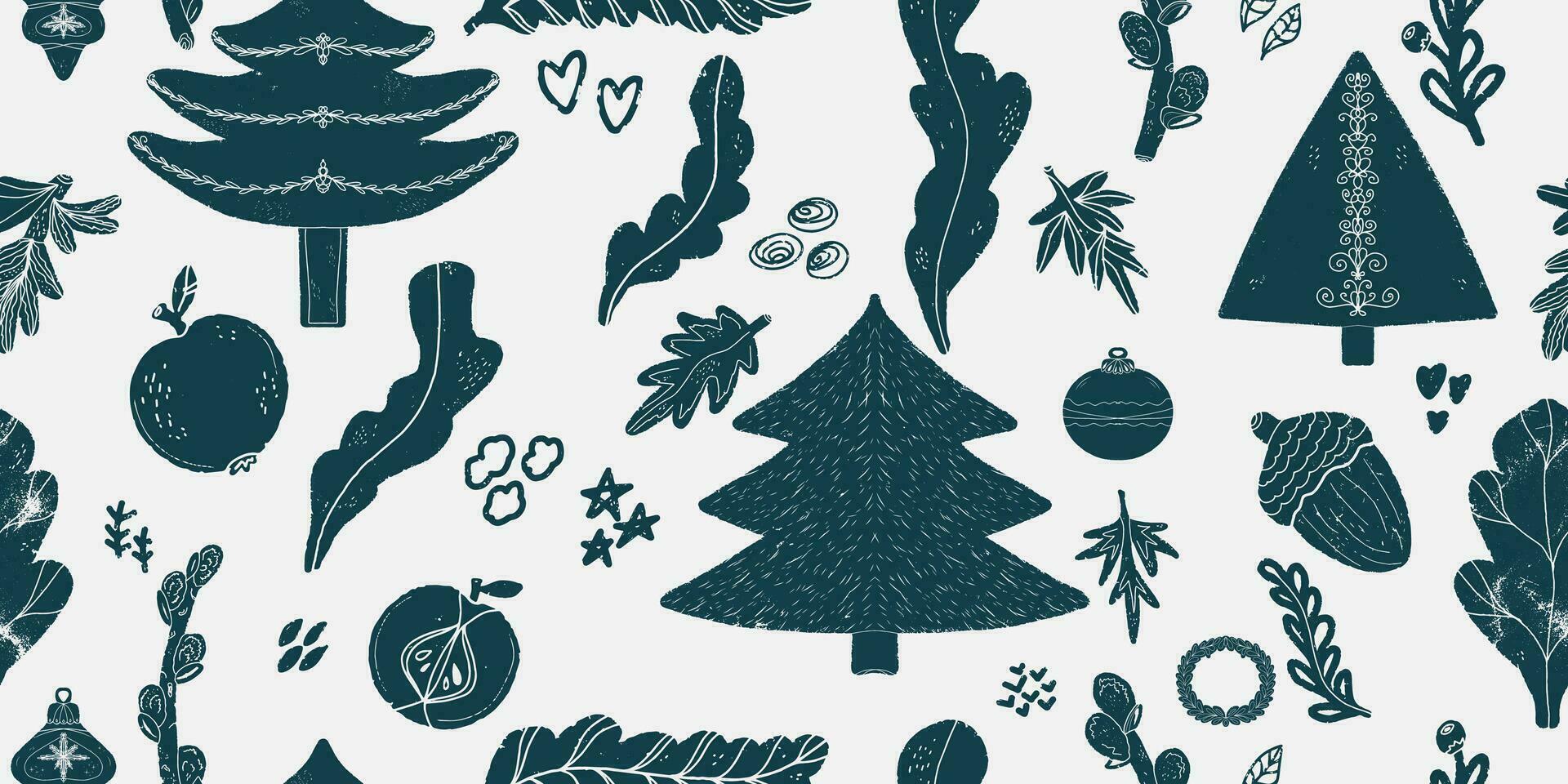 ein nahtlos Muster mit Weihnachten Bäume und andere Artikel vektor