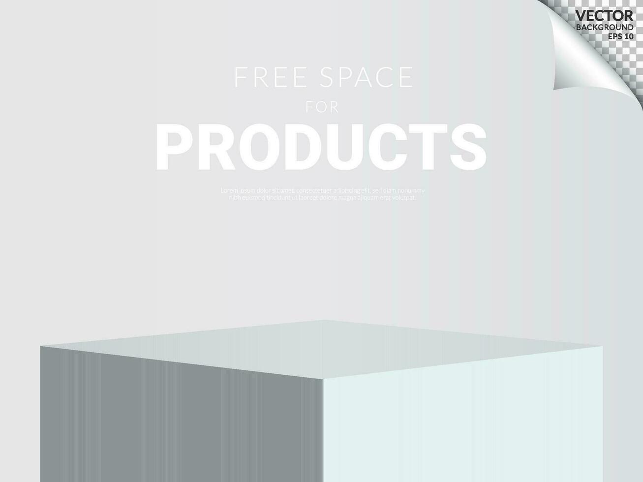 Platz Weiß Podium modern minimal Box kostenlos Raum zum Produkte auf Weiß Hintergrund. Vektor Illustration