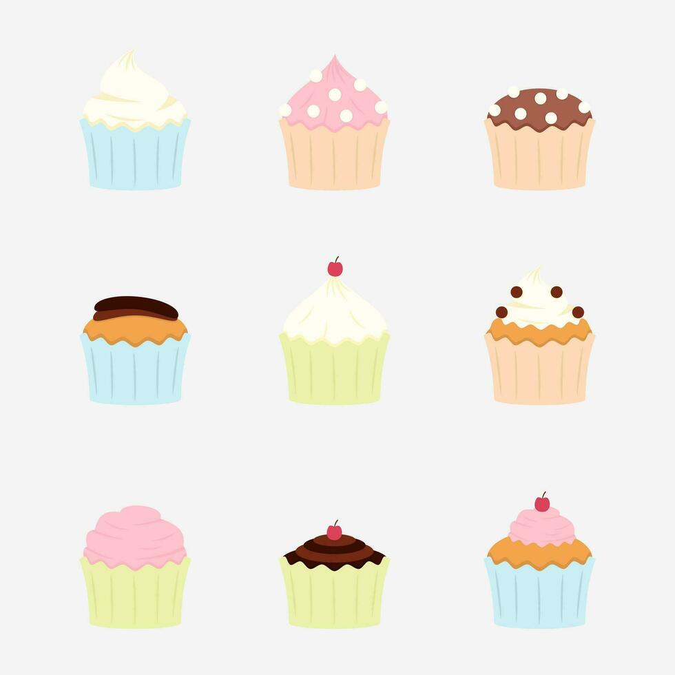 muffin tecknad serie ikon pastell vektor illustration