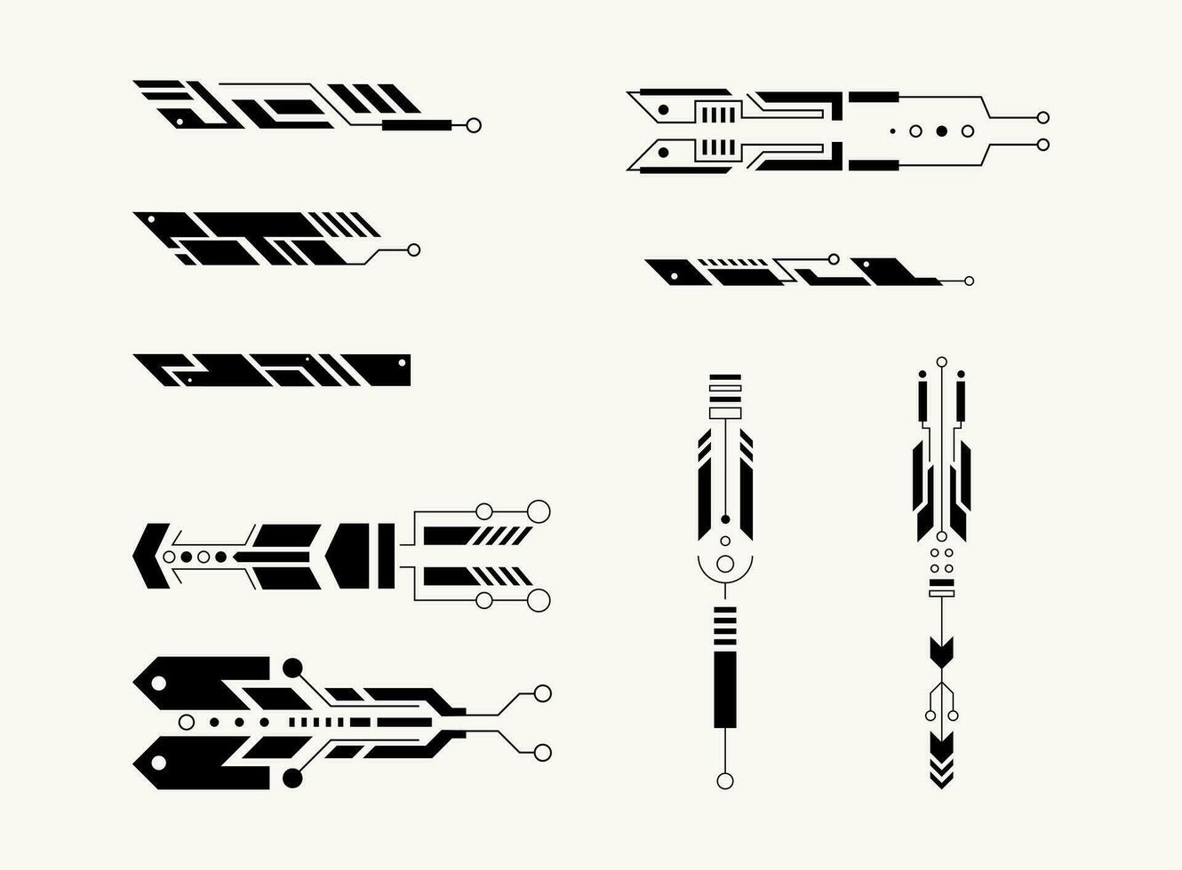 cyberpunk trogen element uppsättning. vektor illustration