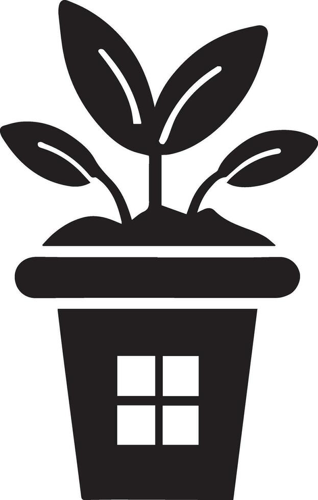 Pflanze Vektor Symbol Illustration schwarz Farbe 6