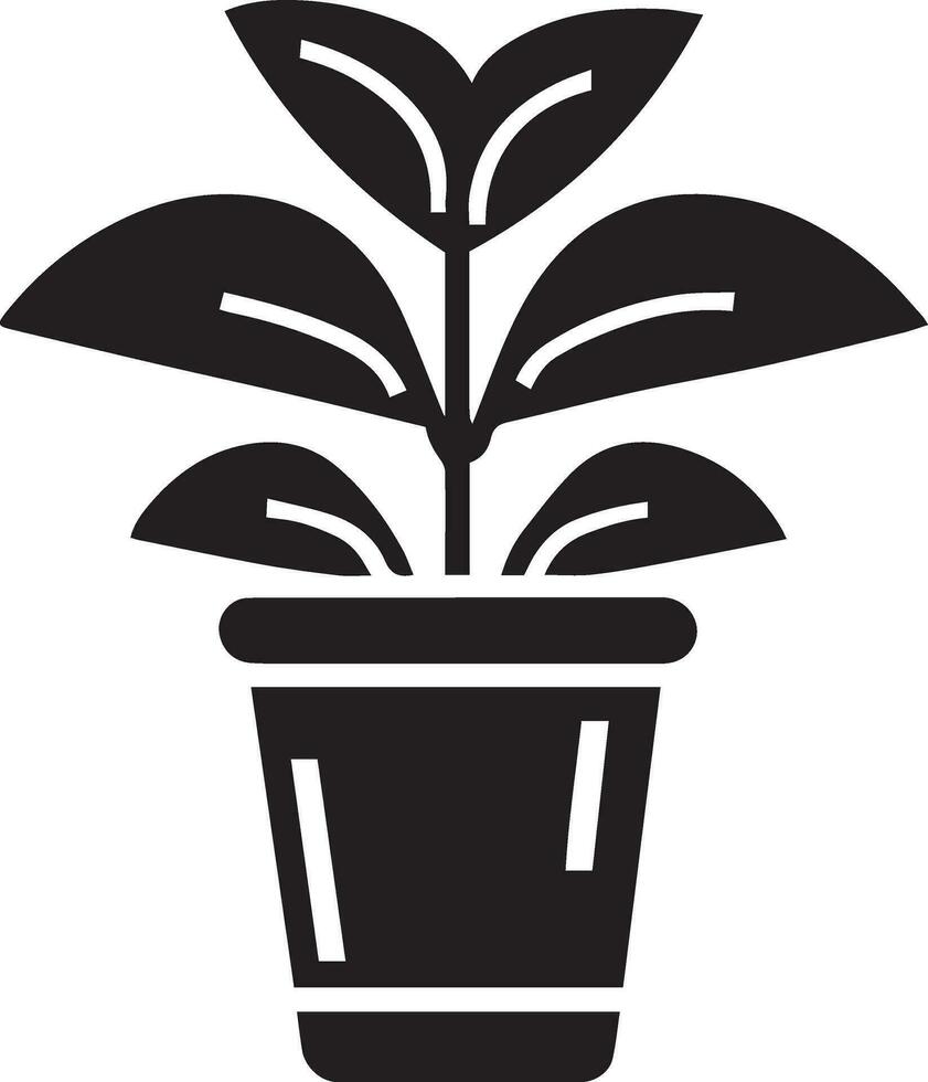 Pflanze Vektor Symbol Illustration schwarz Farbe 2
