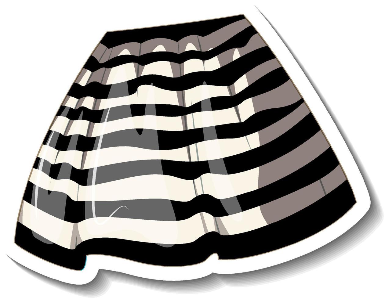 eine Aufklebervorlage mit schwarz-weißem Linienmuster auf dem Rock vektor