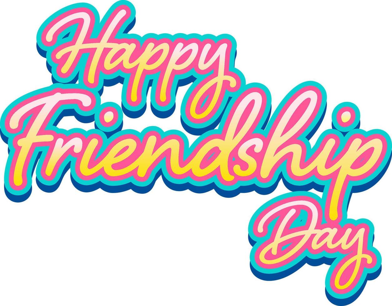 Happy Friendship Day Schriftzug Logo vektor