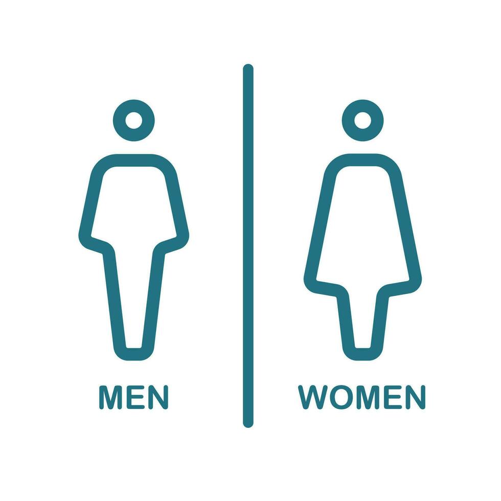 toalett manlig och kvinna tecken på vit bakgrund vektor