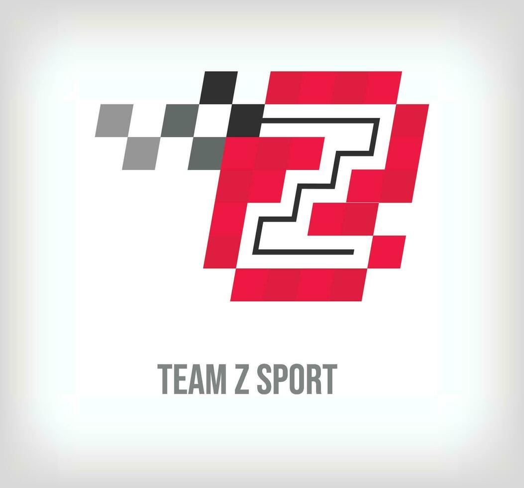 kreativ z Brief Rennen und Sport Logo. modern Pixel mit Neu Kultur Farben. Schriftart Alphabet Vorlage. kreativ Wettbewerb geometrisch. Vektor