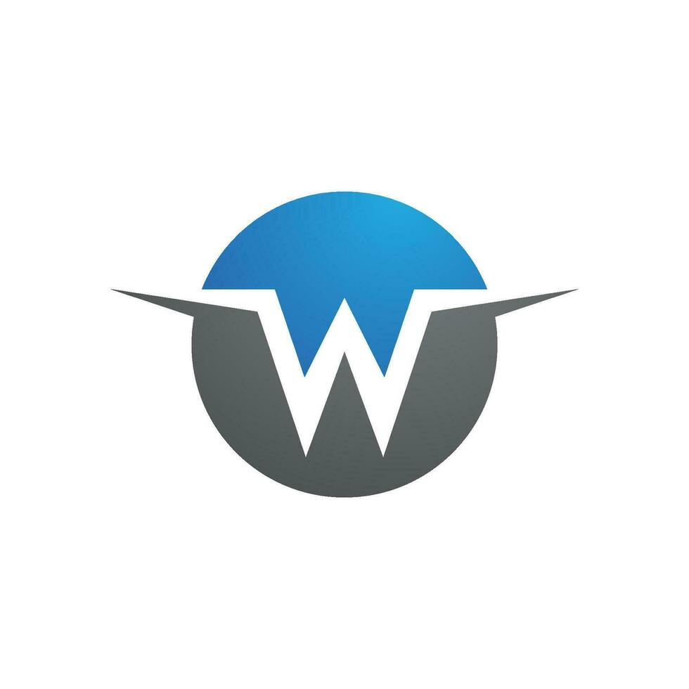 w Brief Logo Vorlage vektor