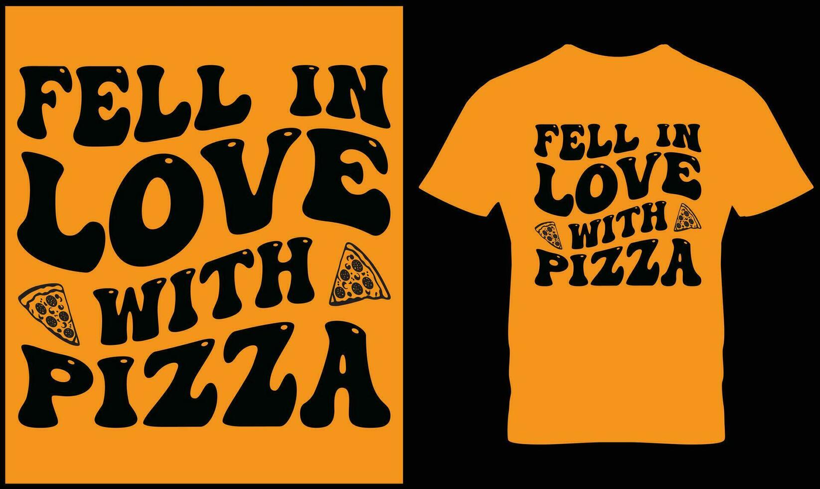 Pizza T-Shirt Design Vektor Grafik.