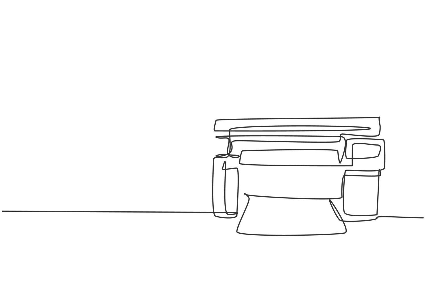 en enda radritning av digital laserskrivare för affärsföretag. elektricitet små hemmakontor utrustning verktyg koncept. dynamisk kontinuerlig linje grafisk rita vektor design illustration