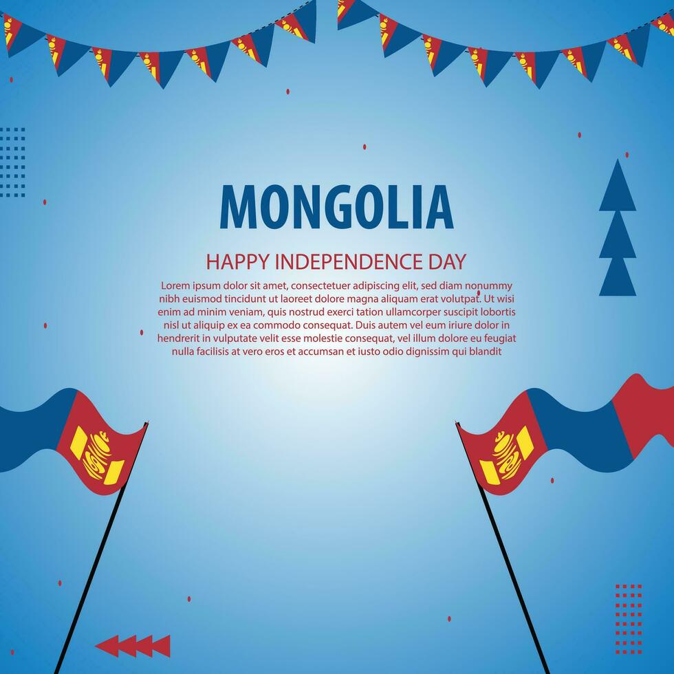 Vektor Mongolei National Tag im Dezember 29., Poster oder Banner feiern Unabhängigkeit