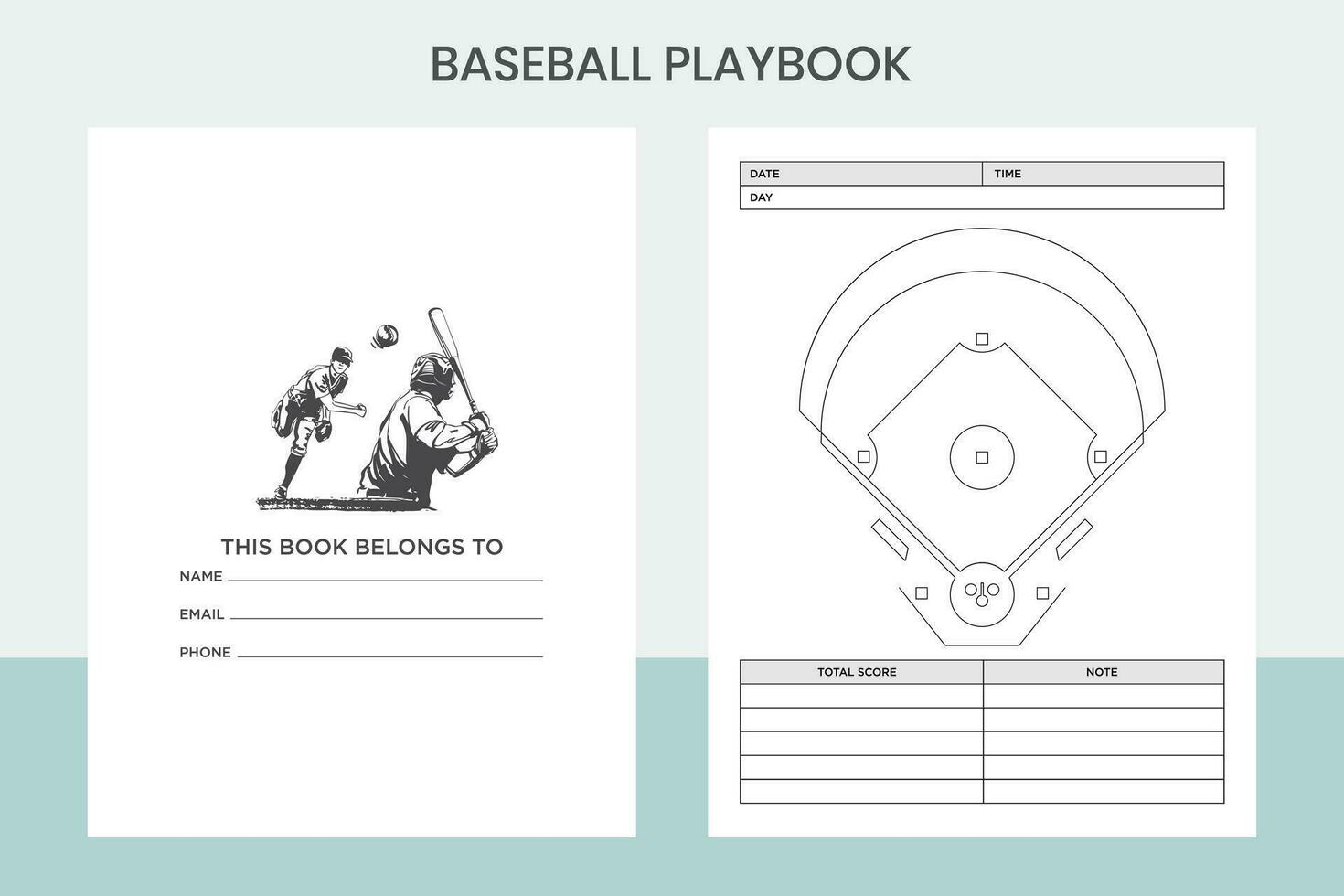 Baseball Spielbuch kostenlos Vorlage vektor